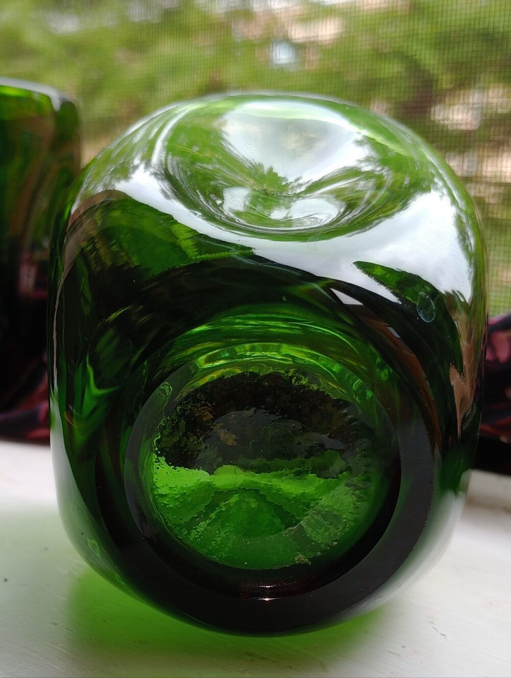 MCM Style Green Glass Tumblers Set Of Six - Picture 3 of 11